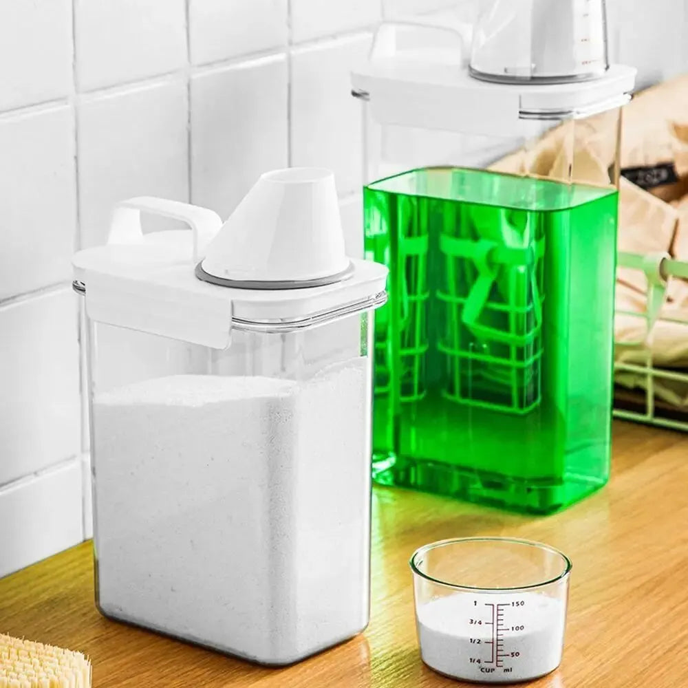 Airtight Laundry Detergent Dispenser with Lid